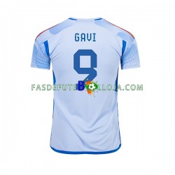 Camisola 2º Equipamento Seleção Espanhola Gavi 9 World Cup 2022 Manga Curta ,Homem