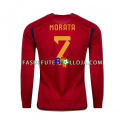 Camisola 1º Equipamento Seleção Espanhola MORATA 7 World Cup 2022 Manga Comprida ,Homem