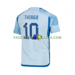 Camisola 2º Equipamento Seleção Espanhola Thiago 10 World Cup 2022 Manga Curta ,Homem