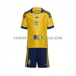 Camisola 1º Equipamento Seleção Sueca 2022 Manga Curta ,Criança