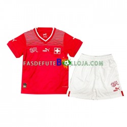 Camisola 1º Equipamento Seleção Suíça World Cup 2022 Manga Curta ,Criança