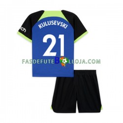 Camisola 2º Equipamento Tottenham Hotspur Dejan Kulusevski 21 2022-2023 Manga Curta ,Criança