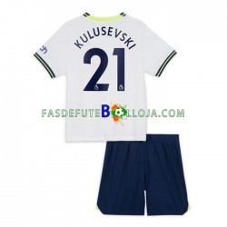 Camisola 1º Equipamento Tottenham Hotspur Dejan Kulusevski 21 2022-2023 Manga Curta ,Criança