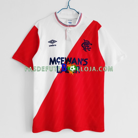 Camisola 2º Equipamento Wolverhampton Wanderers 1987-1988 Manga Curta Retro ,Homem